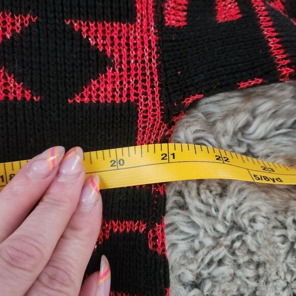 Ellen D Kollection Vintage Geometric Pattern Knit Sweater Red & Black Size Small - Picture 7 of 9